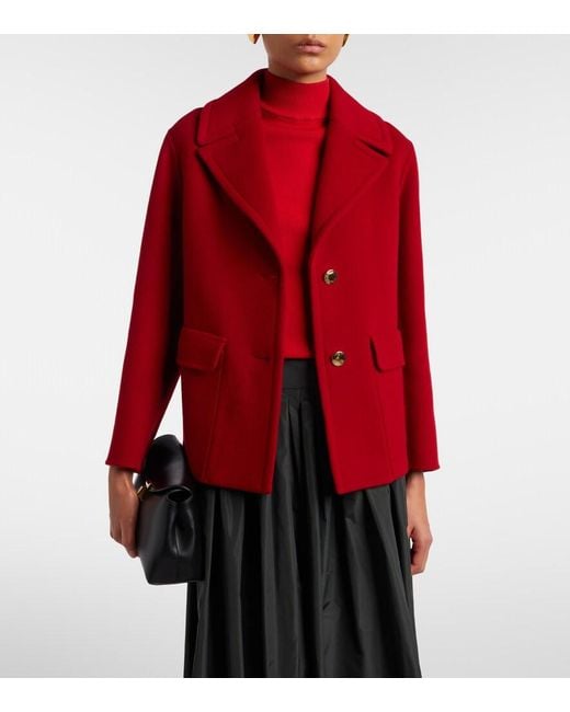 Max Mara Red Virgin Wool Jacket