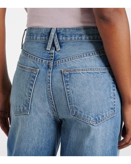 SLVRLAKE Denim Blue Cassie High-Rise Barrel-Leg Jeans