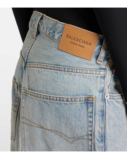 Balenciaga Blue Mid-Rise Wide-Leg Jeans