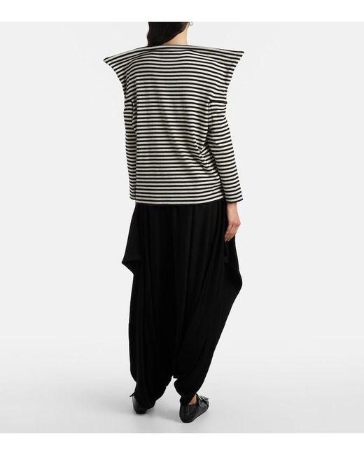 Junya Watanabe Black High-Rise Wool Tapered Pants