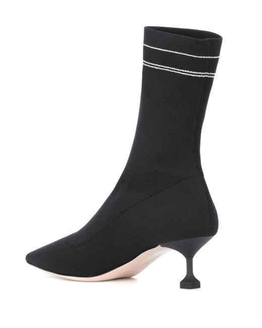 Miu Miu Leather Sock Boots in Nero (Black) - Save 71% - Lyst