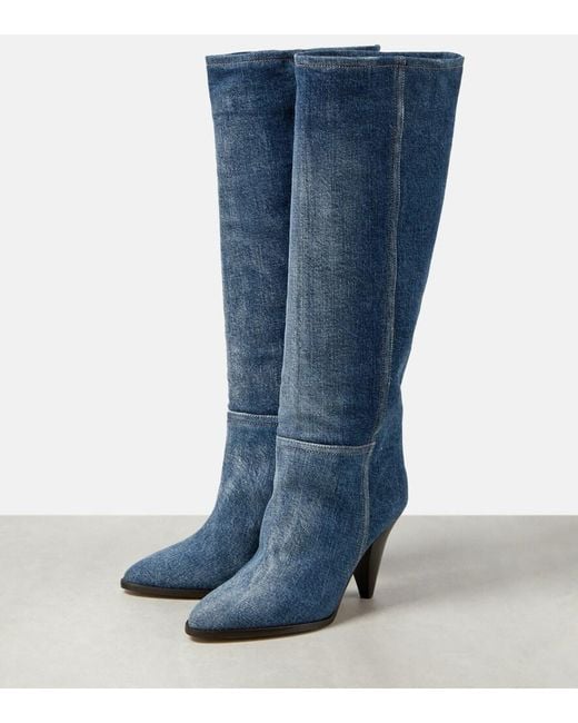 Isabel Marant Blue Pre-Loved Ririo 80Mm Denim Boots