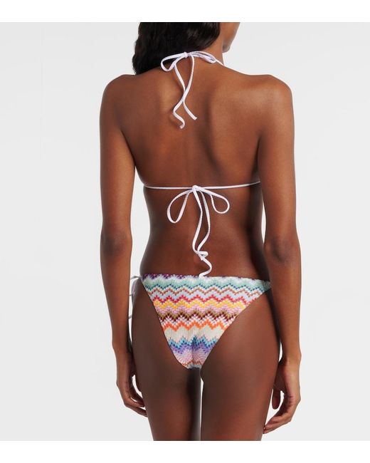 Missoni White Zigzag Lame Bikini