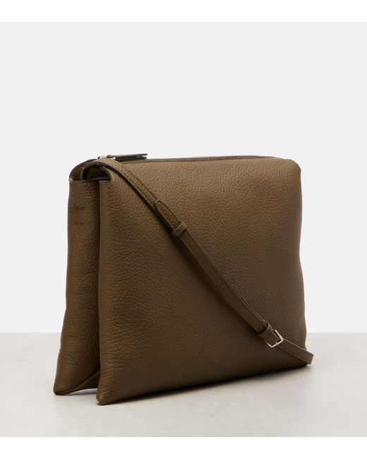 The Row Brown Nu Twin Small Leather Shoulder Bag