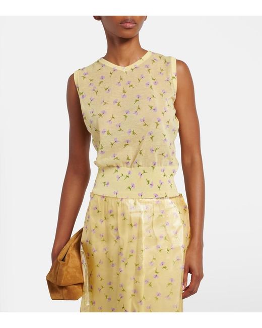 Jil Sander Metallic Floral Cotton-Blend Top