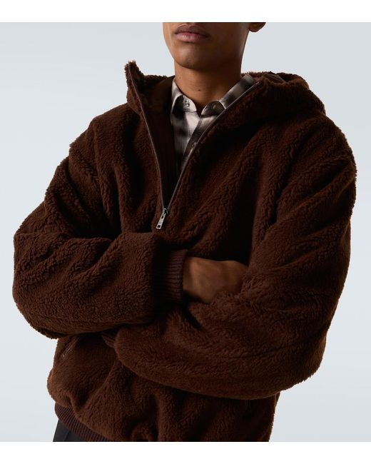 Prada Brown Wool-Blend Teddy Jacket for men