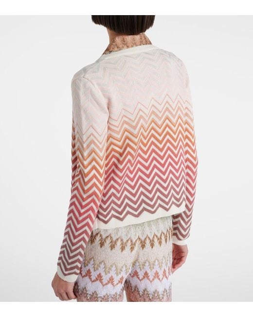 Missoni Pink Zigzag Cotton-Blend Cardigan