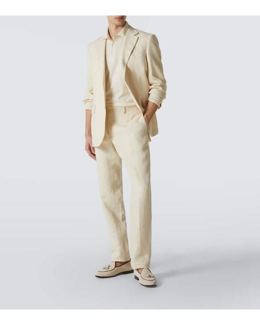 Lardini Polopullover Aus Baumwolle Und Seide in Natural für Herren