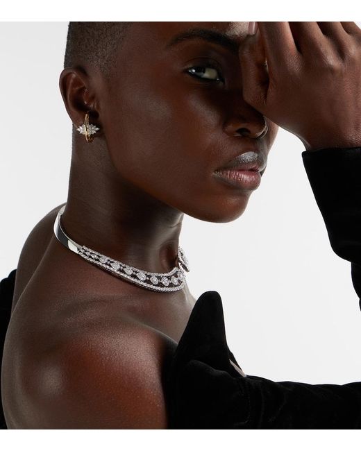 YEPREM Metallic Golden Strada 18Kt And Earrings With Diamonds