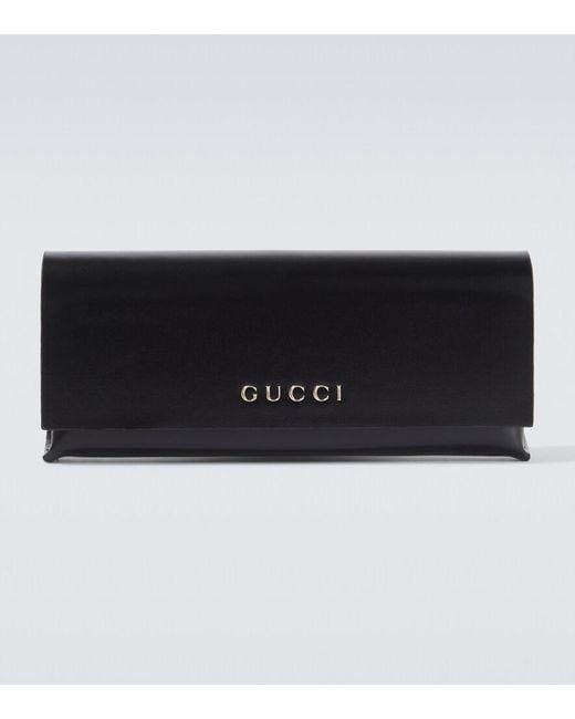 Gucci Green Bamboo Rectangular Sunglasses for men