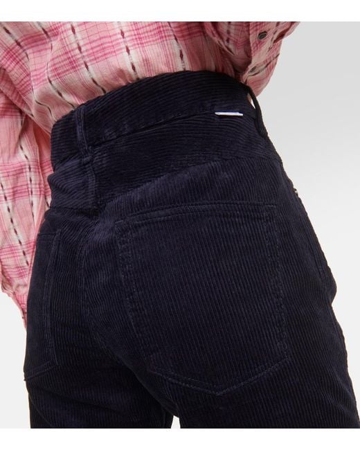 Isabel Marant Blue Rwan Corduroy Flared Pants