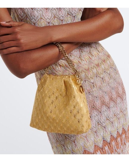 Missoni Yellow Mini Lame Top-Handle Bag
