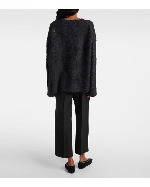 Totême  Black Oversized Silk Sweater