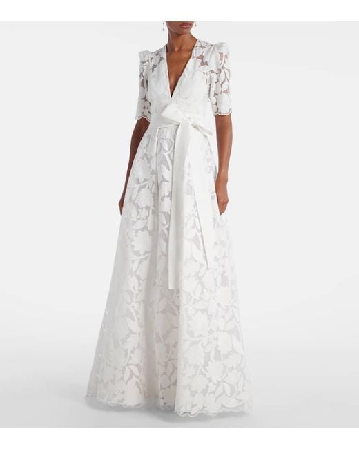 Elie Saab White Bestickte Robe