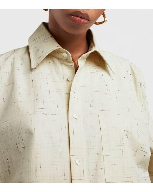 Camisa de mezcla de algodon con relieve Bottega Veneta de color White