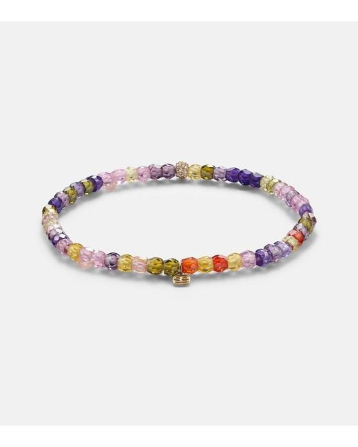Sydney Evan Metallic 14Kt Zirconia Bracelet With Diamonds