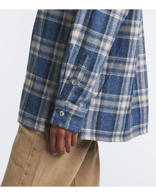 Citizens of Humanity Blue Vintage Plaid Cotton Flannel Shirt