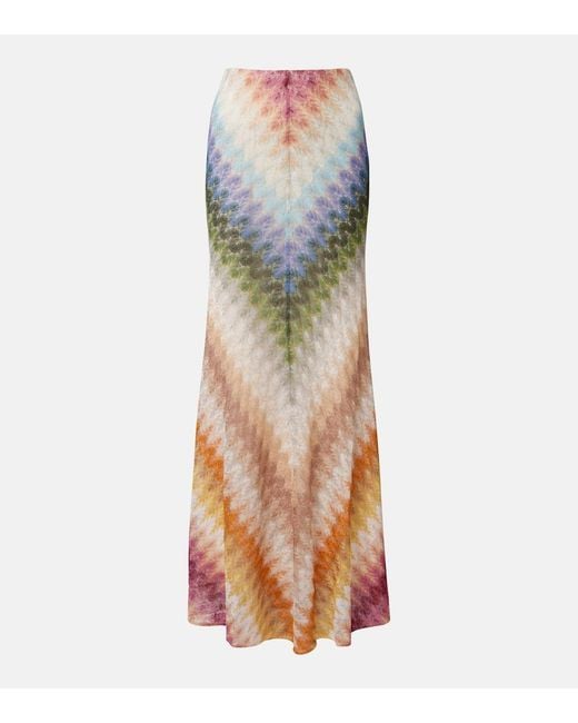 Missoni Blue Knitted Maxi Skirt