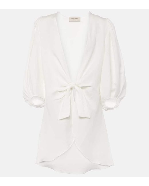 Adriana Degreas White Bluse Aus Einem Leinengemisch