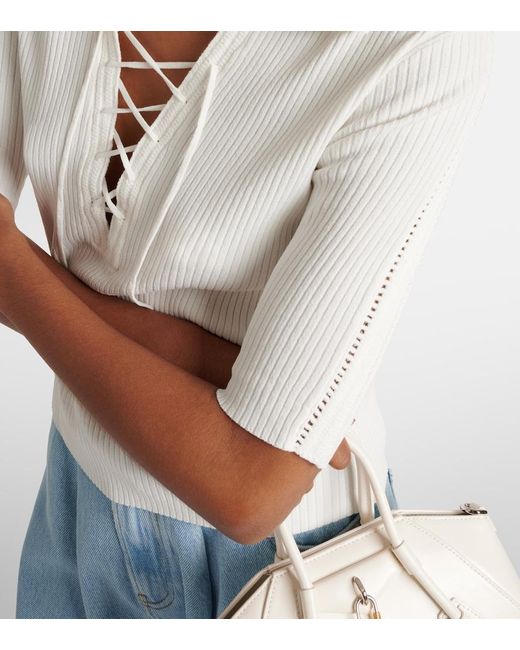 FRAME White Ribbed-Knit Sweater