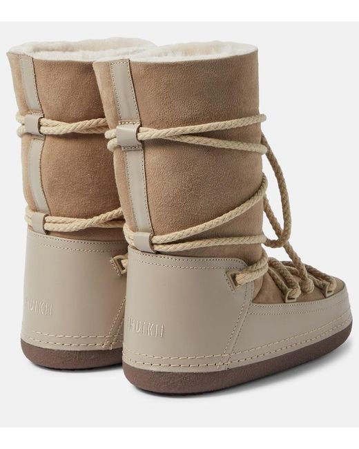 Inuikii Natural Classic Leather Shearling-lined Ankle Boots
