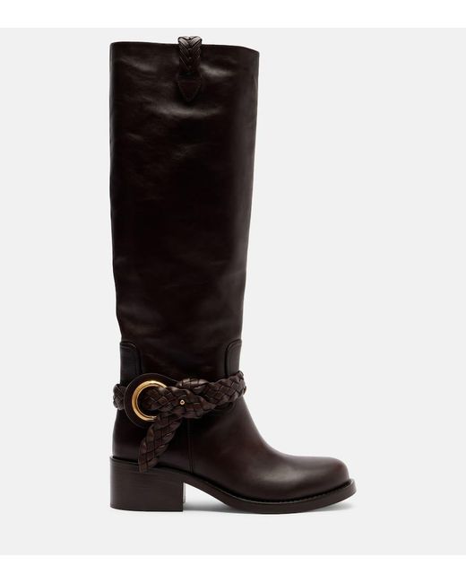 Zimmermann Black Helix 40 Leather Knee-High Boots