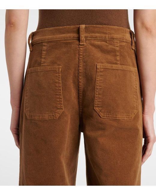 Nili Lotan Brown Florence High-Rise Corduroy Flared Pants