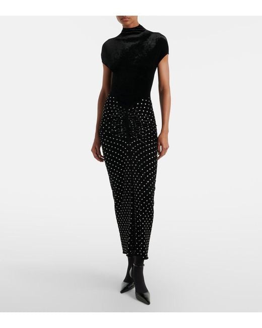Alaïa Black Velvet And Jersey Cocktail Dress