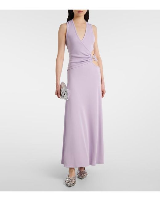 Christopher Esber Purple Cutout Embellished Maxi Dress
