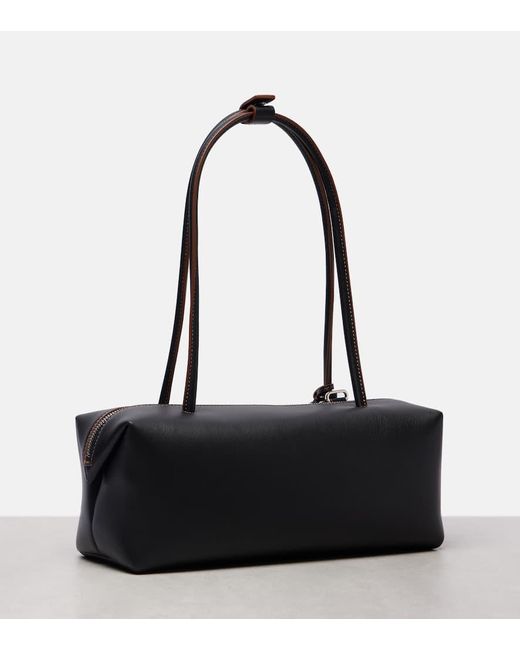 Max Mara Black Holdall Small Leather Tote Bag