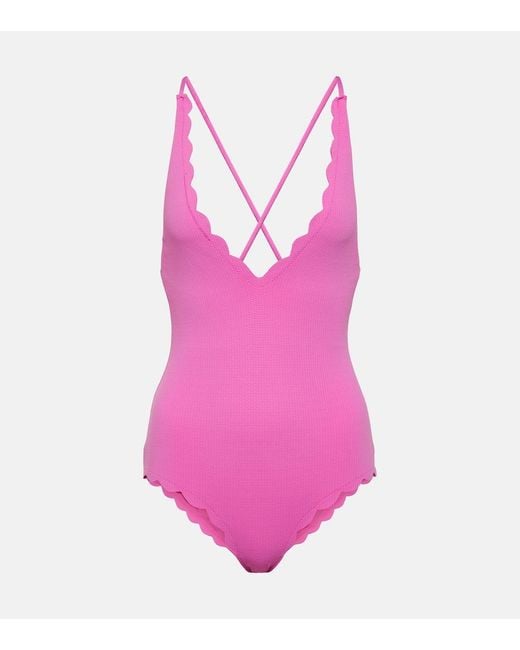 Marysia Swim Pink North Maillot Scalloped Swimsuit
