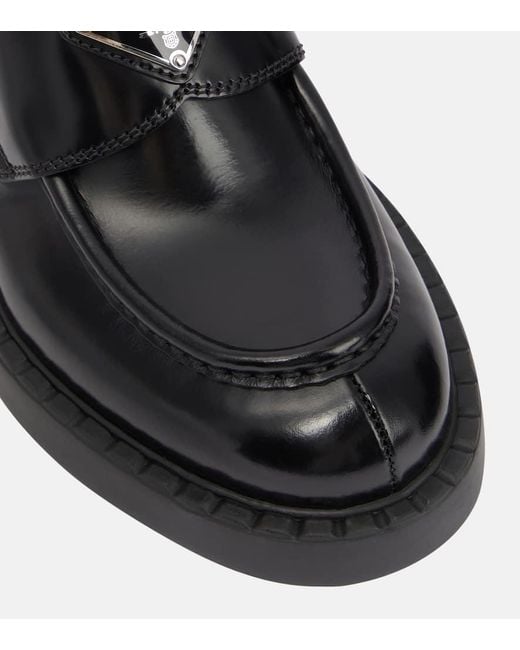 Prada Black Loafers Aus Leder