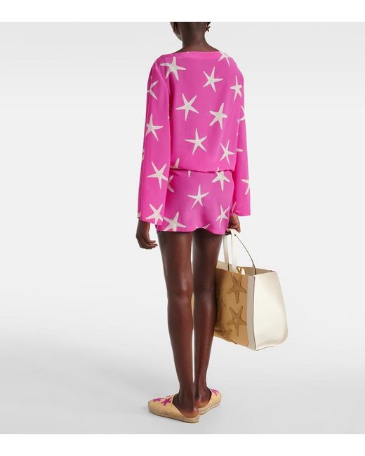 Valentino Pink Printed Silk Minidress