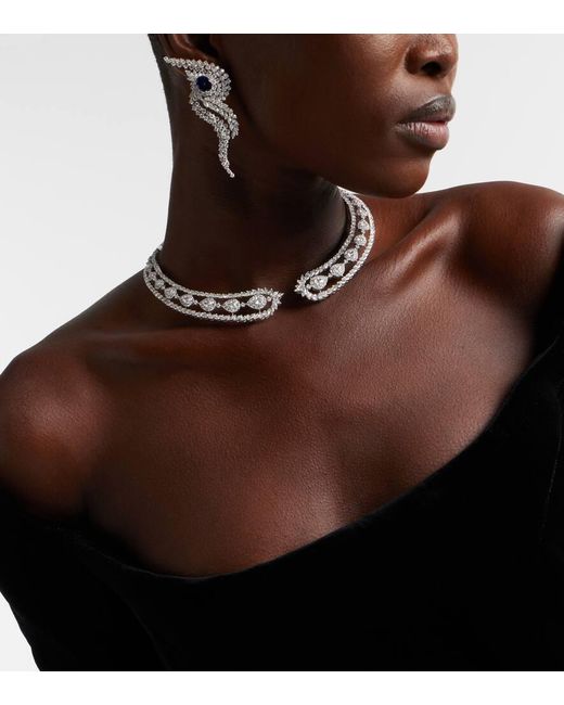 Collar Y-Couture De Oro Blanco De 18 Ct Con Diamantes YEPREM de color Metallic