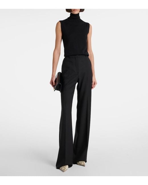 Sportmax Black Vertigo Knitted Virgin Wool Top