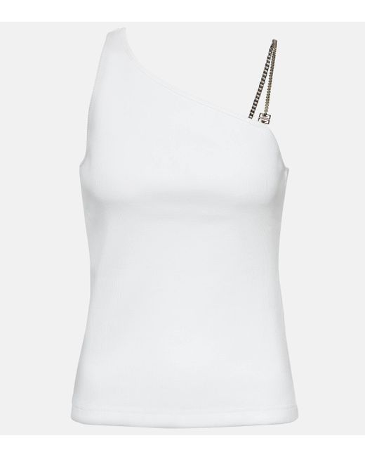 Givenchy White Chain-detail Jersey Tank Top