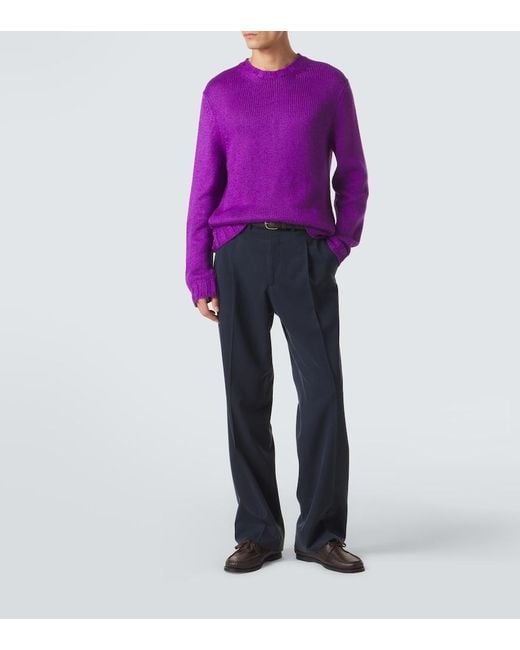 Saman Amel Pullover Gio Aus Seide in Purple für Herren