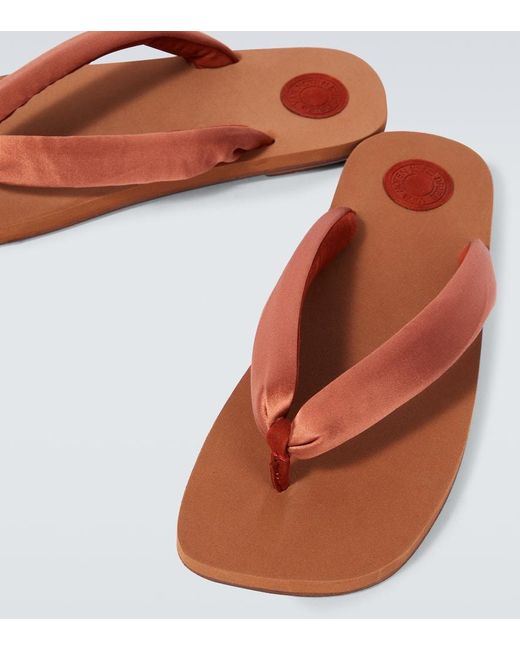 Dries Van Noten Brown Satin Thong Sandals for men