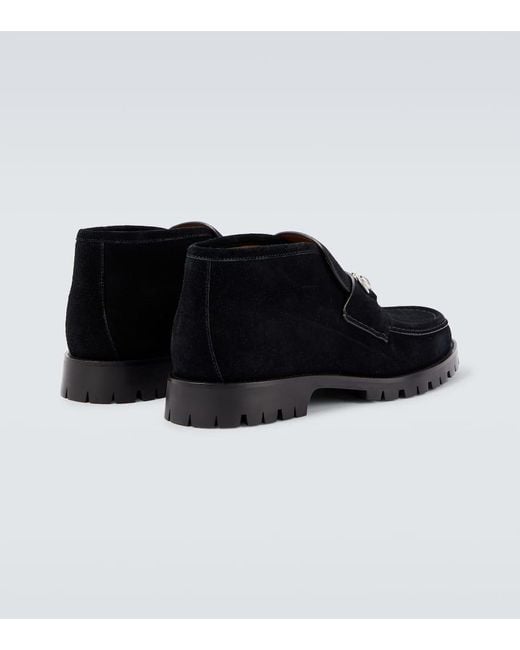 Botines De Ante Con Horsebit Gucci de hombre de color Black
