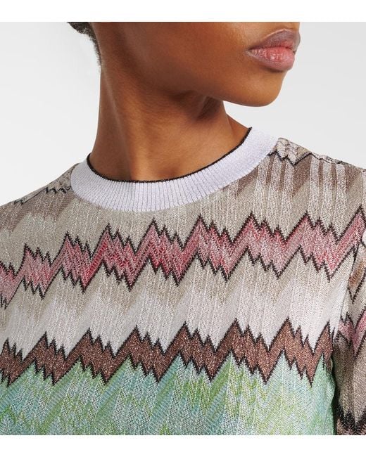 Missoni Gray Zigzag Lame Top