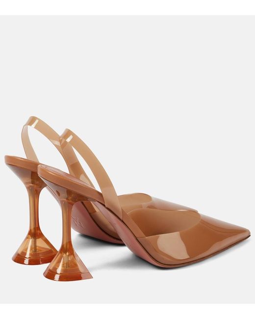 AMINA MUADDI Brown Holli Glass 95 Pvc Slingback Pumps