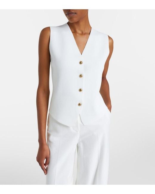Max Mara White Knitted Crepe Vest