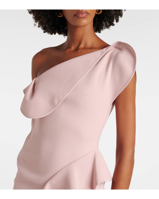 Maticevski Pink Rhythm Ruffled Midi Dress