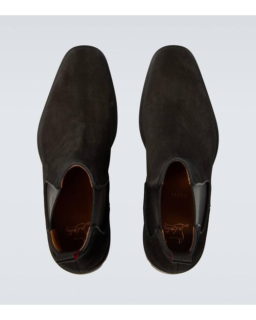 CHRISTIAN LOUBOUTIN Alpinosol スエード チェルシーブーツ Alpinosol suede Chelsea boots in black - Christian Louboutin