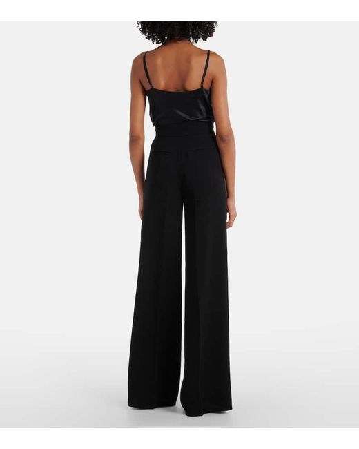 Max Mara Black Weite High-Rise-Hose Abetone