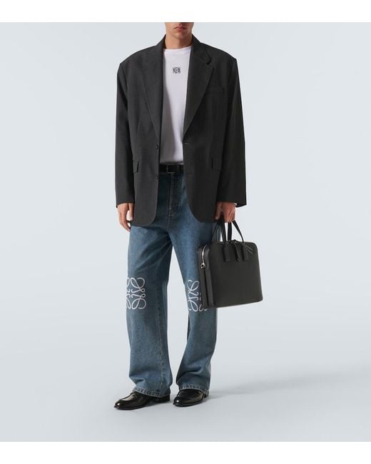 Loewe Black Goya Leather Briefcase for men
