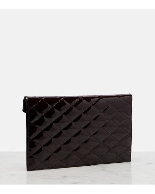 Saint Laurent Black Paris Patent Leather Clutch