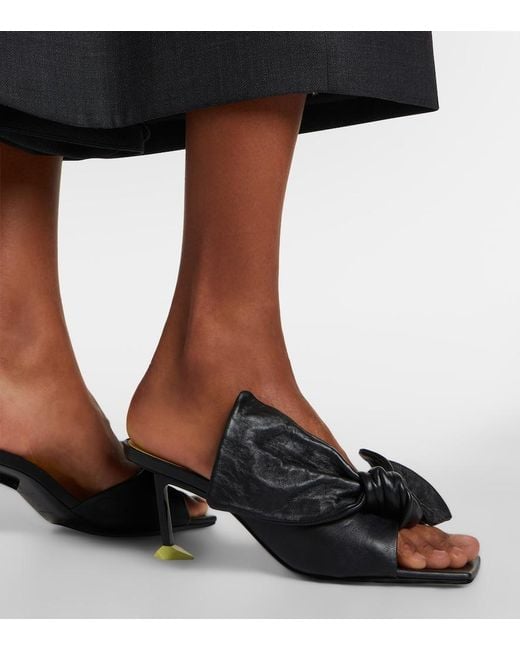 Givenchy Black Boudoir Bow Leather Mules