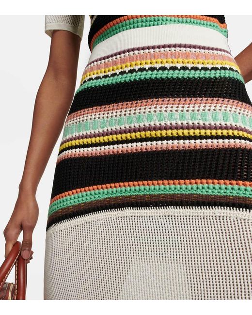 Chloé White High-Rise-Maxirock Aus Wolle