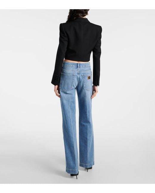 Dolce & Gabbana Blue High-Rise Wide-Leg Jeans